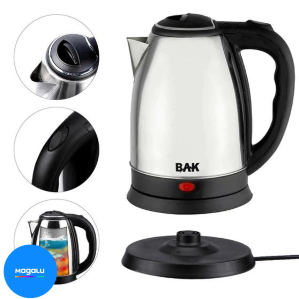 Chaleira Elétrica Portátil 1.8 Litros Aço Inox 110v Ou 220v ParaCaféChá Linha Premium - BAK/SKYLINK/NZA