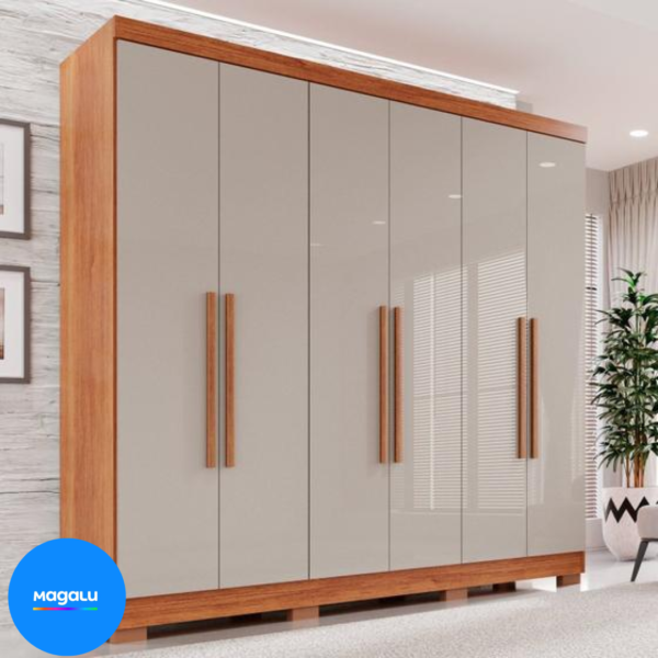 Guarda-roupa Casal 6 Portas 2 Gavetas França - Espresso Móveis