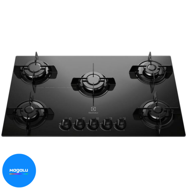 Cooktop 5 Bocas Electrolux a Gás GLP Preto - KE5GP