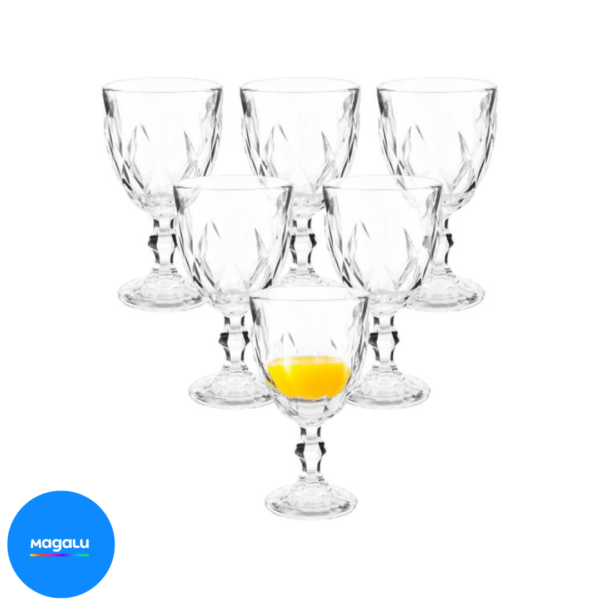 Jogo de Taças para Bebidas de Vidro 330ml - 6 Peças Haus Diamond Empire