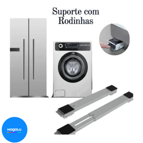 Base Suporte Com Rodinhas Para Geladeira Fogão Maquina De Lavar Sofá Móvel - Jodi