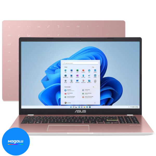 Notebook ASUS Vivobook Go 15 Intel Celeron 4GB RAM 128GB eMMC 15,6" UHD Rosa Windows 11+ Microsoft 365 Personal Office E510KA-BR833WS