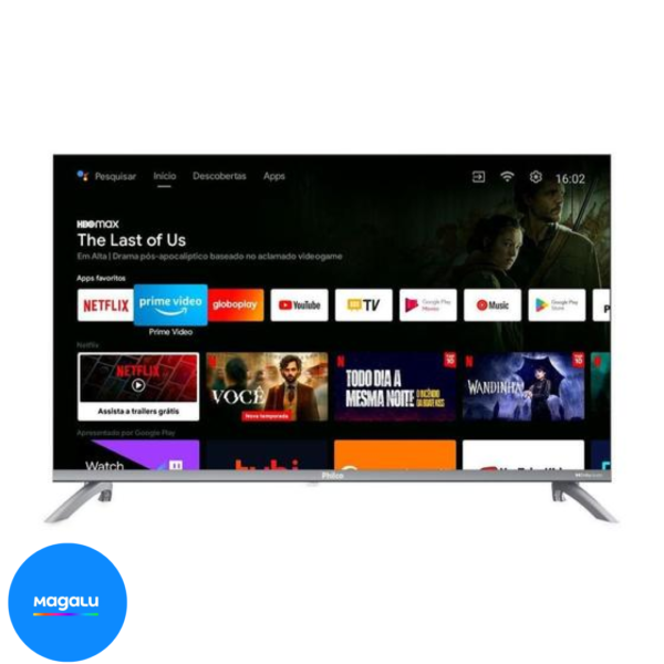 Smart TV 32” Philco PTV32M9GACGB LED Android TV Dolby Audio Cinza - Bivolt