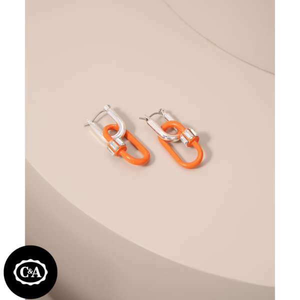 Brinco Feminino com Puller de Zíper com Strass Prateado