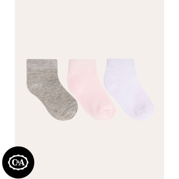Kit de 3 Meias Infantis Soquete Multicor