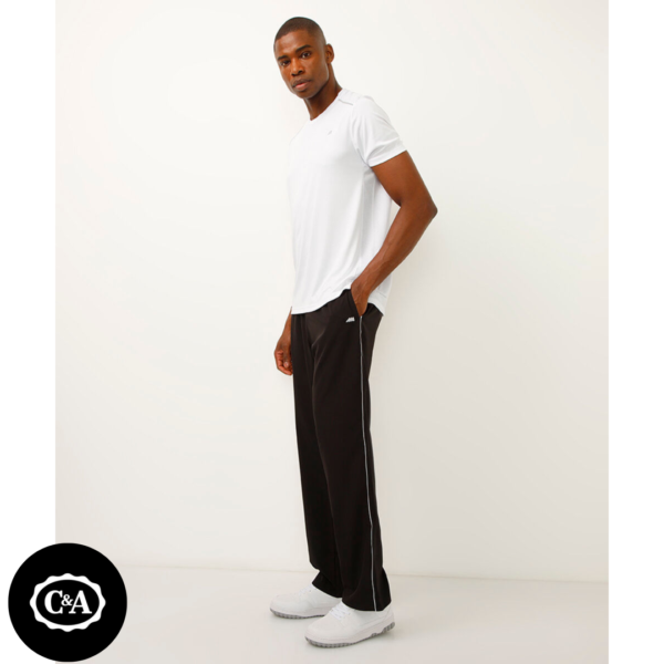 Calça Masculina Esportiva Ace Básica com Vivo Contrastante Preta