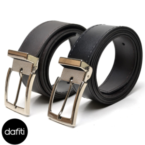 Kit 2 Cinto Social Masculino Dupla Face Preto/Café