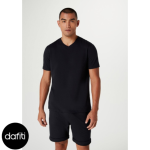 Camiseta Hering Básica Manga Curta Com Decote V World Preto