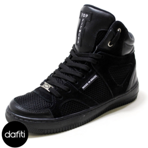 Tênis Sneakers Top Fitness Cano Alto Confortável Preto