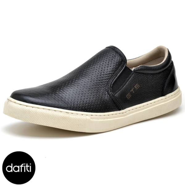 Slip On Masculino Tenis Clube do Sapato de Franca DFT Marítimo Preto