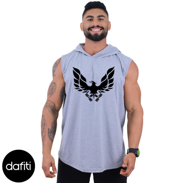 Regata Longline Machão Masculina Com Touca Para Academia Treino Algodão MXD Conceito Fênix