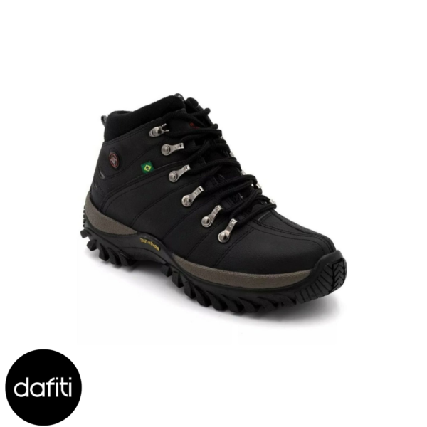 Bota Adventure Masculina Cano Curto Trilha Super Conforto Preto