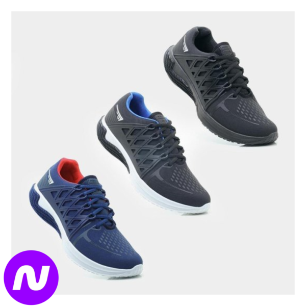 Kit 3 Tênis Esportivo Masculino Cadarço Academia Fitness - Azul+Preto
