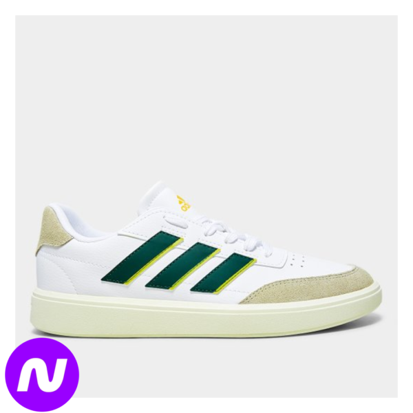 Tênis Adidas Courtblock - Branco+Amarelo
