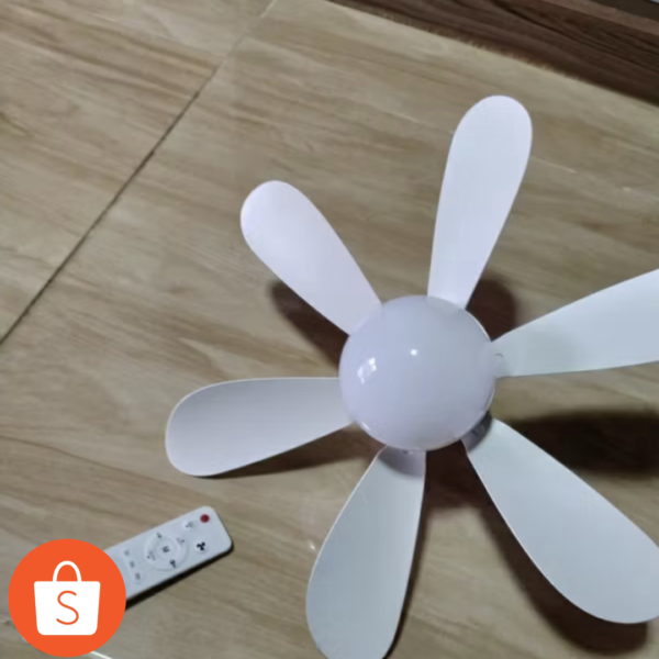 Ventilador De Teto 6 Folhas Wind Light Silent Lâmpada Led C/ Controle Remoto Silenciosa 60W