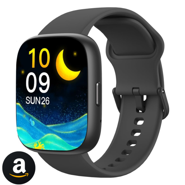 SmartWatch, relogio smartwatch com Ecrã tátil e Alexa, à prova d'água IP68, relogio smartwatch feminino e masculino, com modo esportivo e recebimento de notificações (preto)
