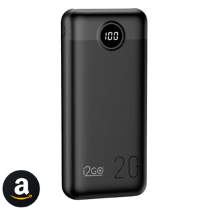 I2GO, Carregador Portátil (Power Bank) Ultra Rápido 20000mAh, Power Delivery 20W, 2 Saídas USB + 1 Saída/Entrada USB-C, Preto, i2GO PRO