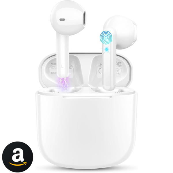 Fones de Ouvido Sem Fio Bluetooth - Graves Profundos, Som Stereo HiFi, 40H de Bateria, IPX6 Impermeável, Microfone para Celular, Tablet, Esportes e Treinos (Branco)