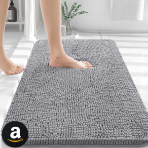 OLANLY Tapetes de banheiro 76 x 50 cm, tapetes de banho de chenille absorventes extra macios, antiderrapantes, secos rapidamente, laváveis na máquina, tapetes de banho para piso de banheiro, banheira