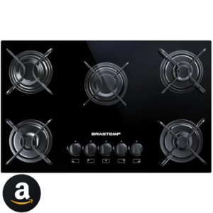 Cooktop 5 bocas Brastemp com grades piatina e acendimento automático - BDD75AE BIVOLT