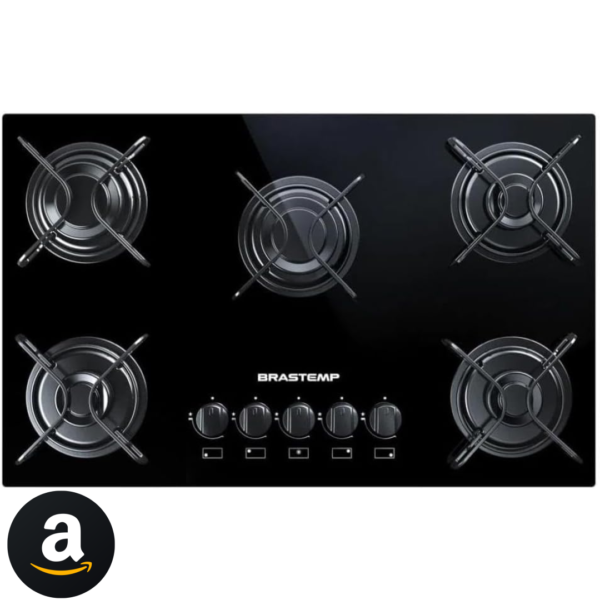 Cooktop 5 bocas Brastemp com grades piatina e acendimento automático - BDD75AE BIVOLT