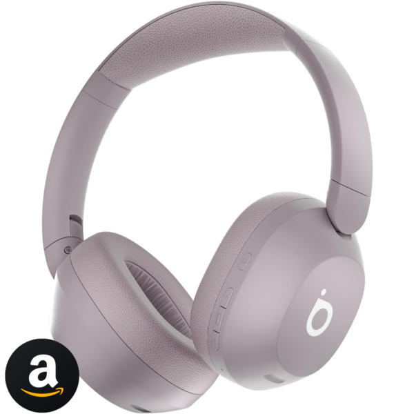 Basike Fone de Ouvido Bluetooth, ANC Cancelamento de Ruído Ativo Headphone Bluetooth 5.4 Headset com Microfone, Certificação Hi-Res Audio, 30 horas reprodução, LE15 (Rosa)