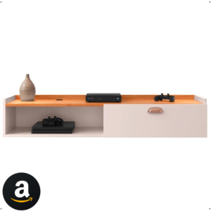 Rack Suspenso Home Classic Decoração Casa Apartamento Pequeno Sala Estar Quarto Tv 32 42 50 Polegadas 1 Porta Puxador Concha - Lojas RPM (Off White/Cinamomo)
