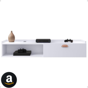 Rack Suspenso Home Classic Decoração Casa Apartamento Pequeno Sala Estar Quarto Tv 32 42 50 Polegadas 1 Porta Puxador Concha - Lojas RPM (Branco)
