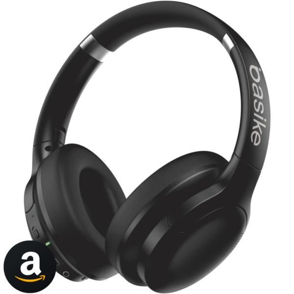 Basike Fone de Ouvido Bluetooth, ANC Cancelamento de Ruído Ativo Headphone Bluetooth 5.3+EDR, Som Surround 3D, Headset com Microfone, Certificação Hi-Pure Audio, 30 horas reprodução, Y6 (Preto)