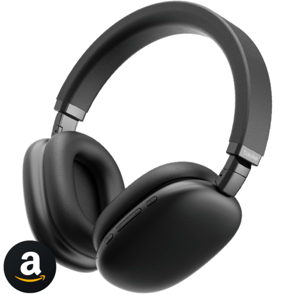 Basike Fones de Ouvido Sem Fio, Headphone Bluetooth on-ear com Microfone, ANC Cancelamento do Ruído, Até 50 Horas de Música, Ba-FON003 (Preto)