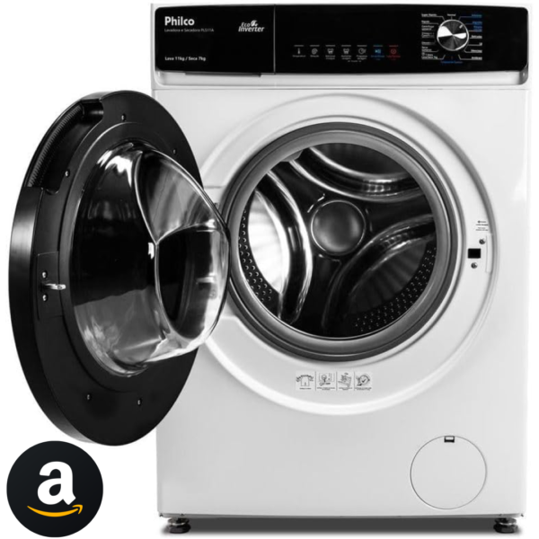 Lava e Seca Philco 11kg Pls11a Eco Invertplus 16 Programas Lavagem Branca 220v