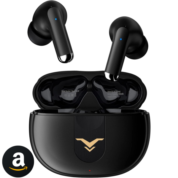 Fone de Ouvido Stage Hero6 TWS com cancelamento de ruído ativo (ANC), fone sem fio Bluetooth 5.2 com 4 microfones para chamada, 35H tempo de reprodução, modos duplo, IPX5 à prova d'água