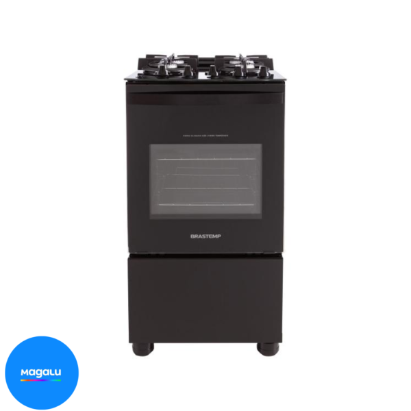 Fogão 4 Bocas Brastemp Preto Mesa de Vidro BFO4