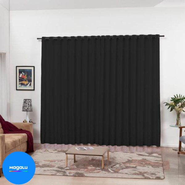 Cortina 3 Metros Tecido Oxford Grosso 3,00 X 2,50 Largura Pra Quarto Sala Janela Varão Simples Premium - F.V Enxovais