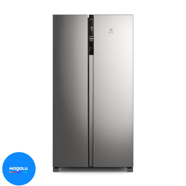 Geladeira Electrolux Frost Free Inverter 435L Efficient com AutoSense Side by Side cor Inox Look (IS4S)