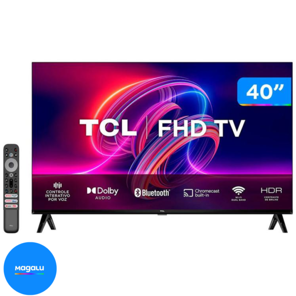 Smart TV 40” Full HD LED TCL 40S5400A Android - Wi-Fi Bluetooth Google Assistente 2 HDMI 1 USB