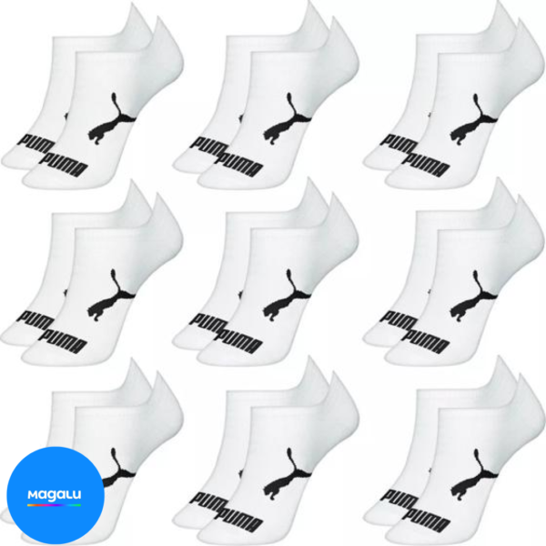 Kit 9 Pares Meias Puma Sapatilha Algodão Cano Baixo Meia Soquete Adulto Masculino Feminino Original