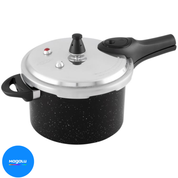 Panela de Pressão Brinox 4,2L Preta Fechamento Externo Ceramic Life Pressure