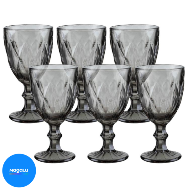 Jogo de Taças para Bebidas de Vidro 330ml - 6 Peças Haus Diamond Empire