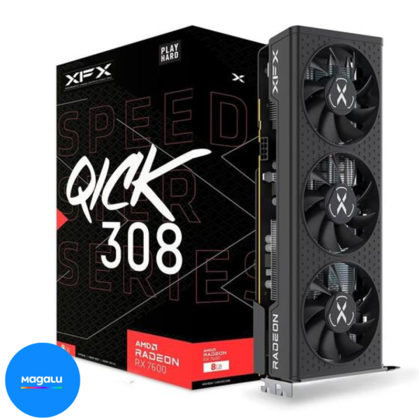 Placa de Vídeo RX 7600 Series Graphics Cards XFX AMD Radeon, 8GB GDDR6 - RX-76PQICKBY