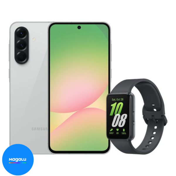 A56 5G (256GB) - Cinza + Galaxy Fit3 - Grafite - Samsung