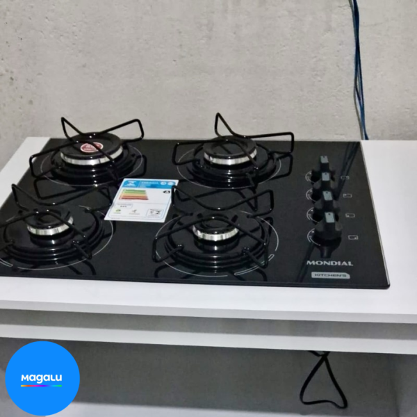 Cooktop 4 Bocas Mondial a Gás GLP Preto - CTG-01