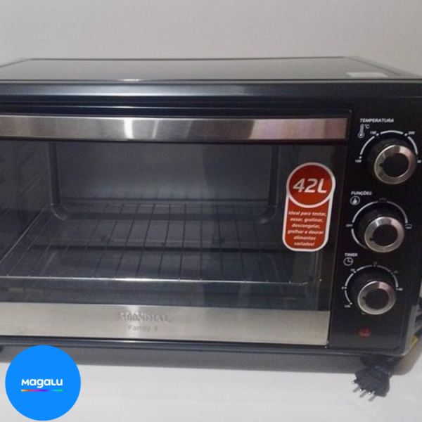 Forno Elétrico de Bancada Mondial com Timer 42L - Preto Family II FR-42