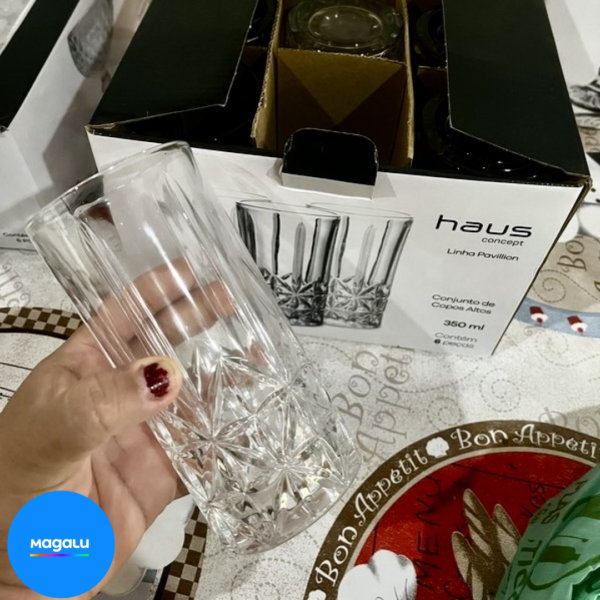 Jogo de Copos de Vidro 350ml 6 Peças Haus Concept - Pavillion