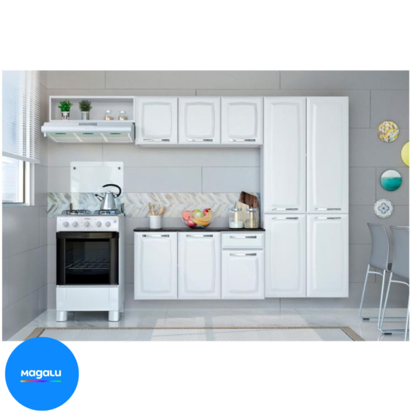 Cozinha Compacta Itatiaia Amanda Aço com Balcão 10 Portas 1 Gaveta