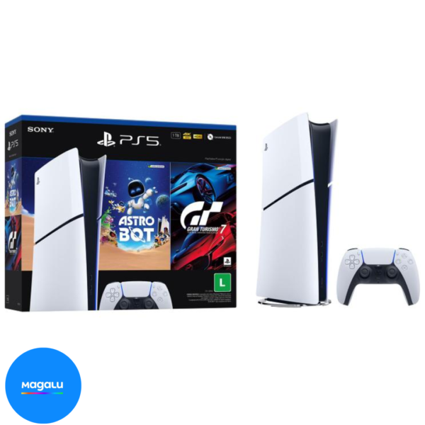 PlayStation 5 Slim Edição Digital 1TB 1 Controle Branco Sony com 2 Jogos