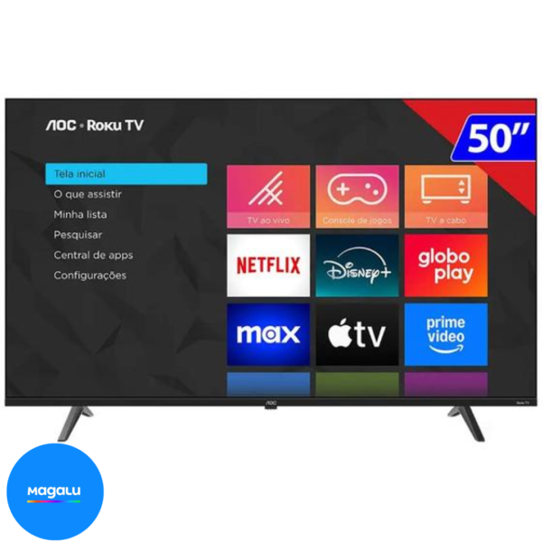 Smart TV AOC DLED 50 Polegadas 4k WI-FI Roku TV 50U7045/78G