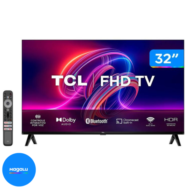 Smart TV 32” Full HD LED TCL 32S5400A Android - Wi-Fi Bluetooth Google Assistente 2 HDMI 1 USB