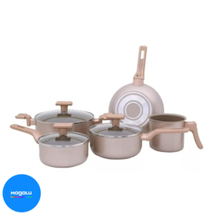 Conjunto De Panelas Sartin Champagne 5 Peças Cerâmica Mimo Style