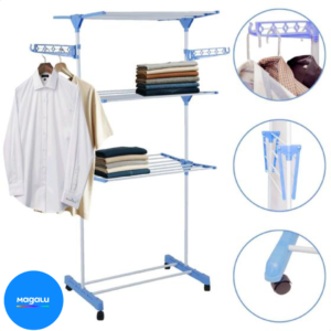 Varal De Chão Vertical Para Roupas 3 Andares Dobrável Portátil Grande - KONTUZ